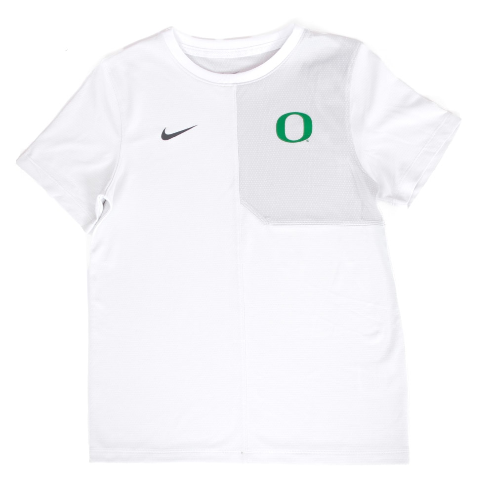 Classic Oregon O, Nike, White, Crew Neck, Polyester, Kids, Youth, UV, Coaches, Top, Shirt, 954266
